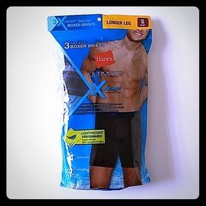 Hanes Ultimate 3 Boxer Briefs Gray Blue Small